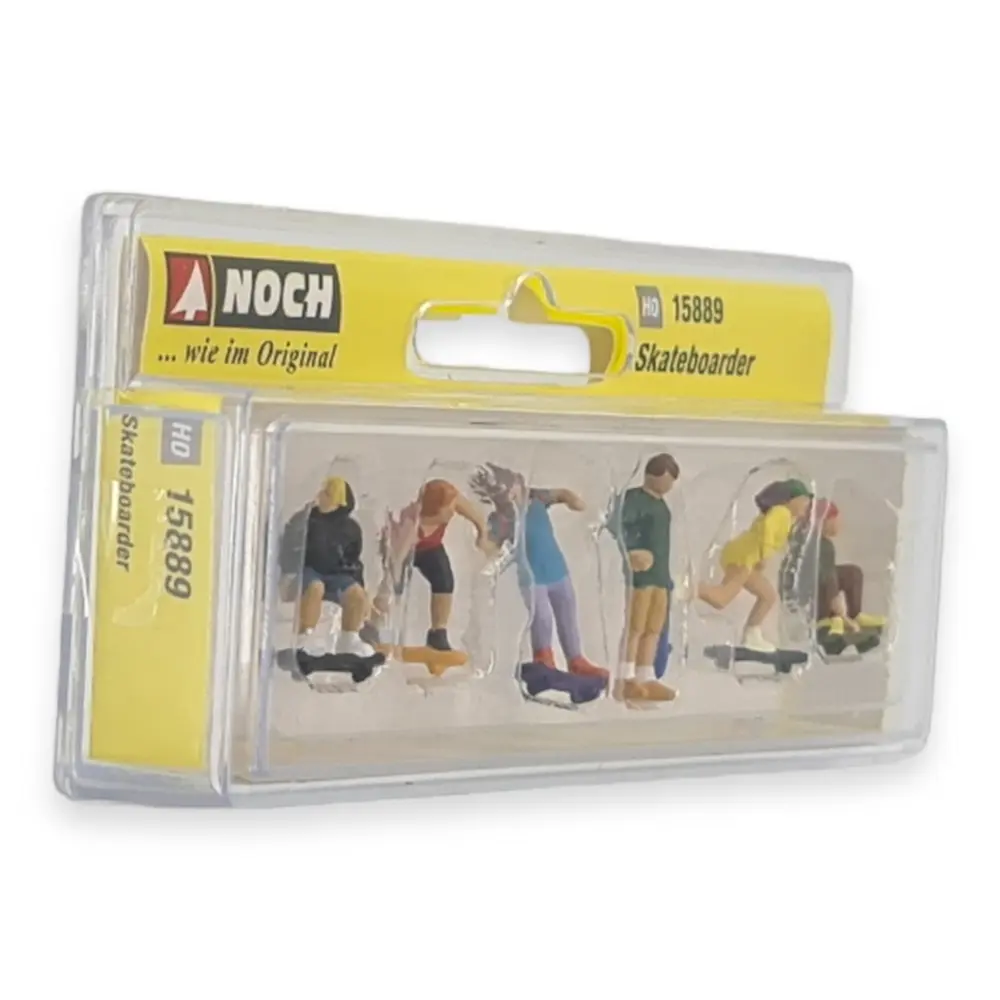Lot de 6 personnages en skateboard NOCH 15889 - HO : 1/87 - 2