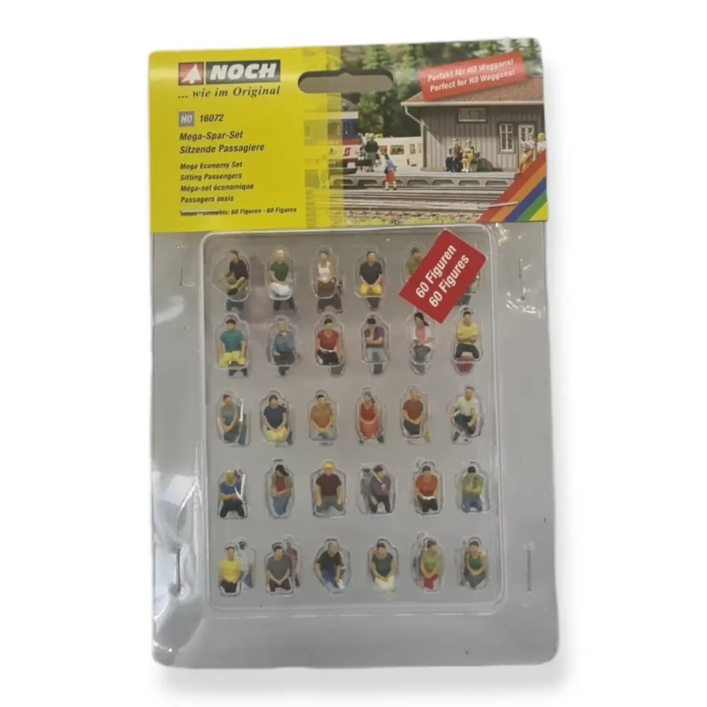 Lot de 60 personnages assis - Figurine - NOCH 16072 - Échelle HO 1/87 - 2