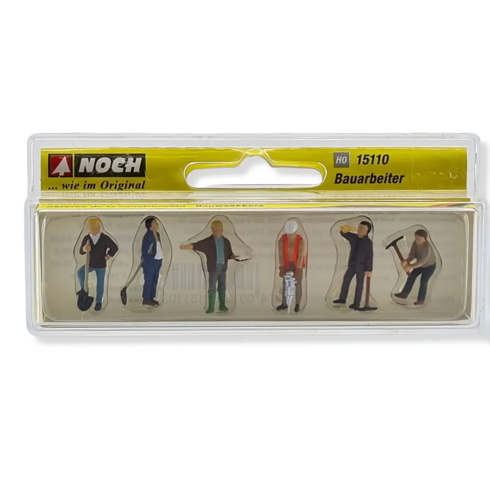 Lot de 6 personnages, ouvriers du bâtiment NOCH 15110 - HO : 1/87 - 2