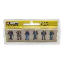 Lot de 6 personnages, des travailleurs debout et marchant NOCH 15057 - HO : 1/87 - 2