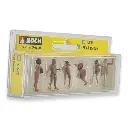 Lot de six figurines miniatures de naturistes NOCH 15843 - HO 1/87 - 2