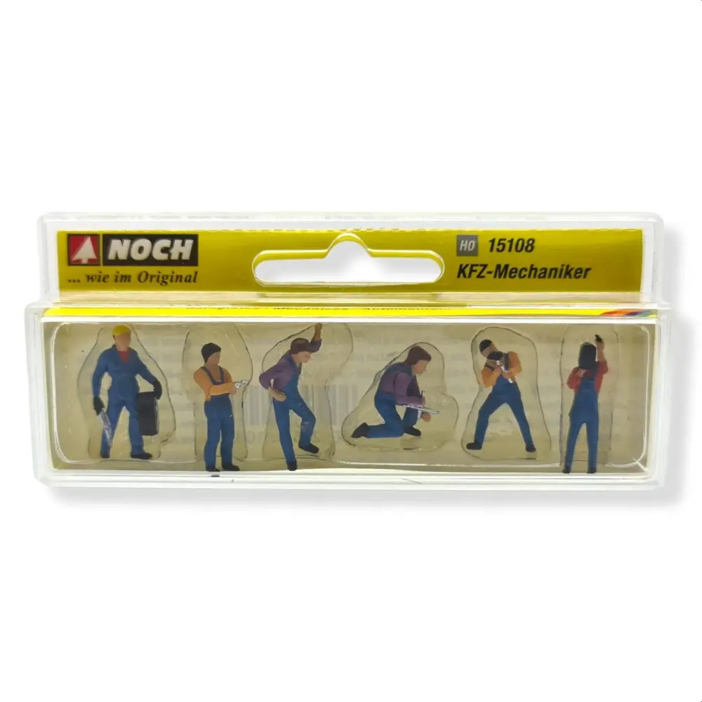Lot de 6 mécaniciens en bleu de travail NOCH 15108 - HO 1/87 - kit urbain - 2
