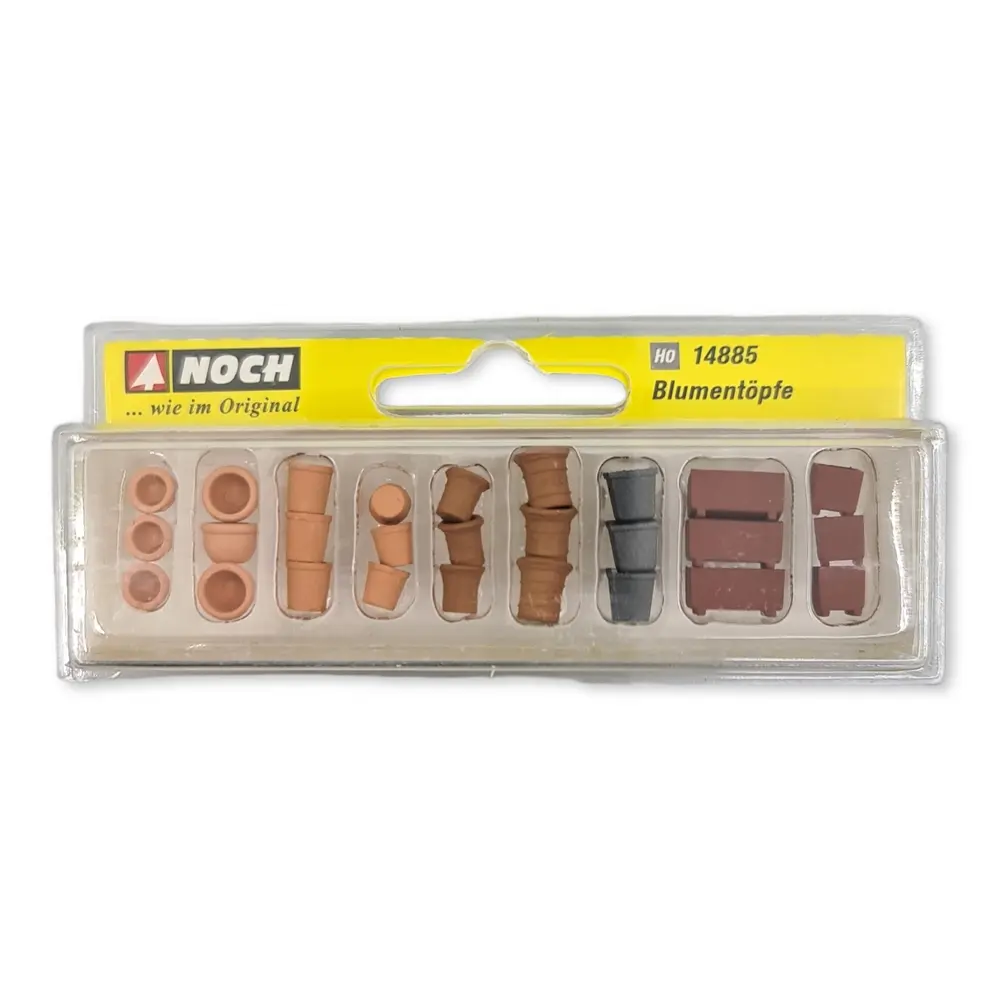 Pack de 27 pots et bacs à fleurs miniatures Noch 14885 - HO 1/87 - 2