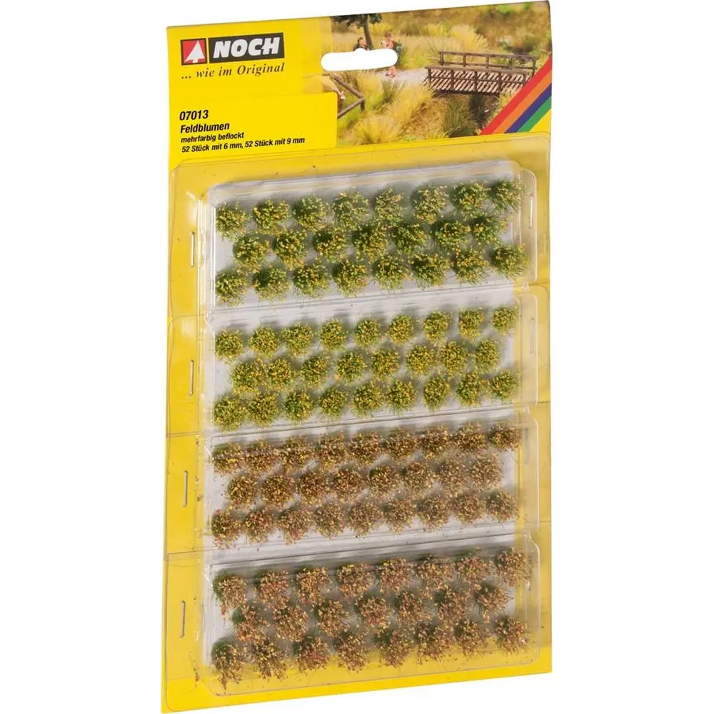 Lot 104 - 4 x 26 touffes d'herbes "Fleurs de champ"  9mm - HO 1/87 - NOCH 07013 - 2