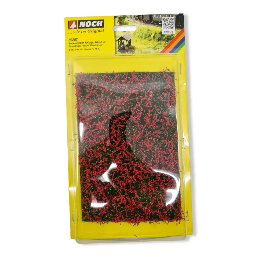 Feuille/tapis Herbe 120 x 180 mm Prairie rouge NOCH 07257 - HO 1/87 - Détaillé - 2