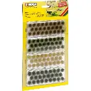 Lot 104 touffes d'herbes XL - 2 vert, jaune, rouge - 9mm HO 1/87 - NOCH 07005 - 2