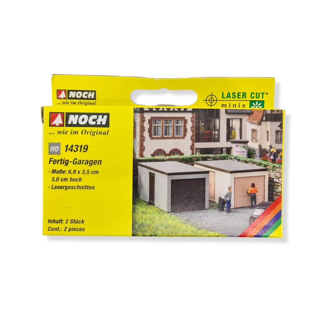Lot de 2 garages préfabriqués - NOCH 14319 - HO 1/87 - 69x35x30 mm - 3