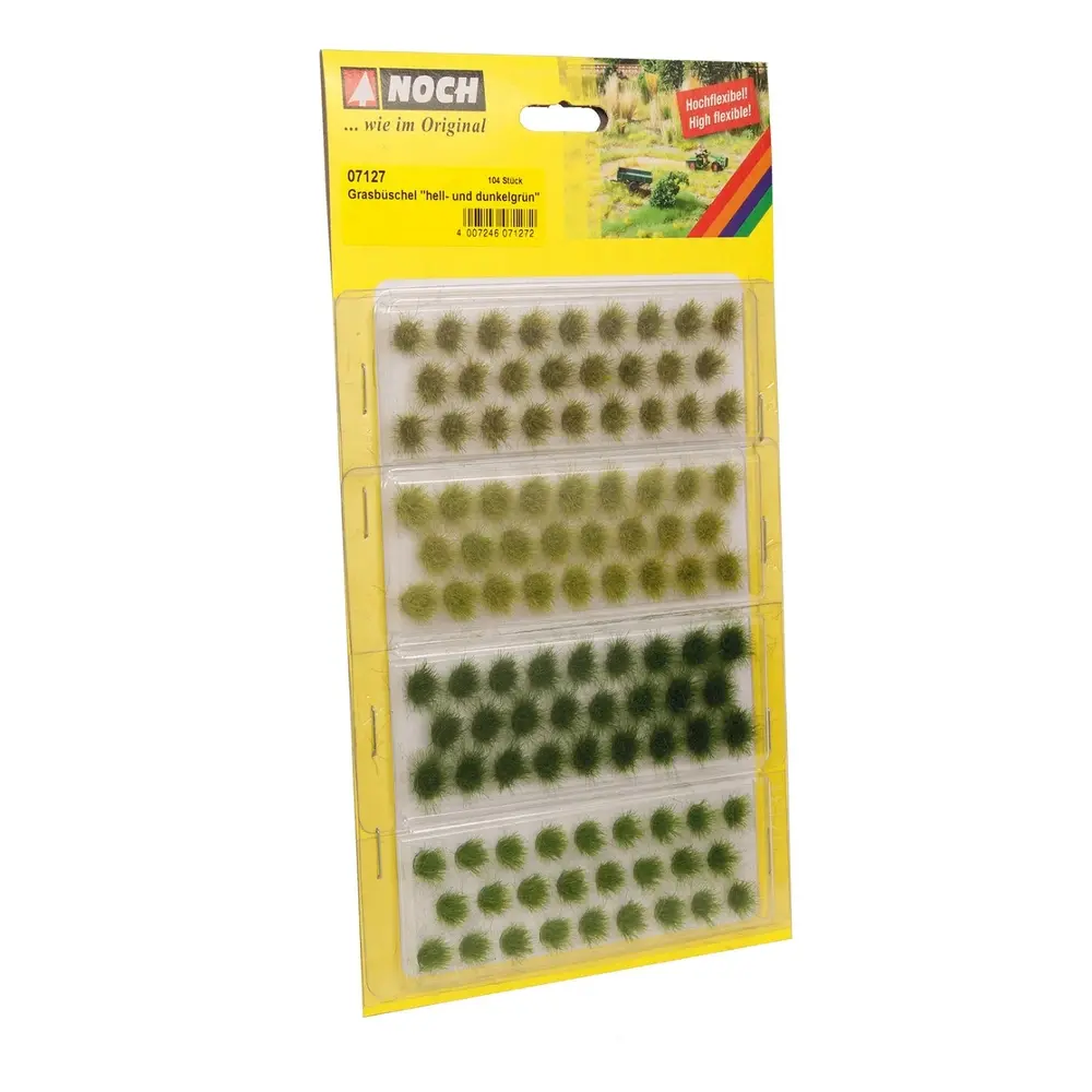 Touffes d'herbes vert clair et foncé - Noch 07127 - Toutes échelles - 6 mm - 104 pièces - 2
