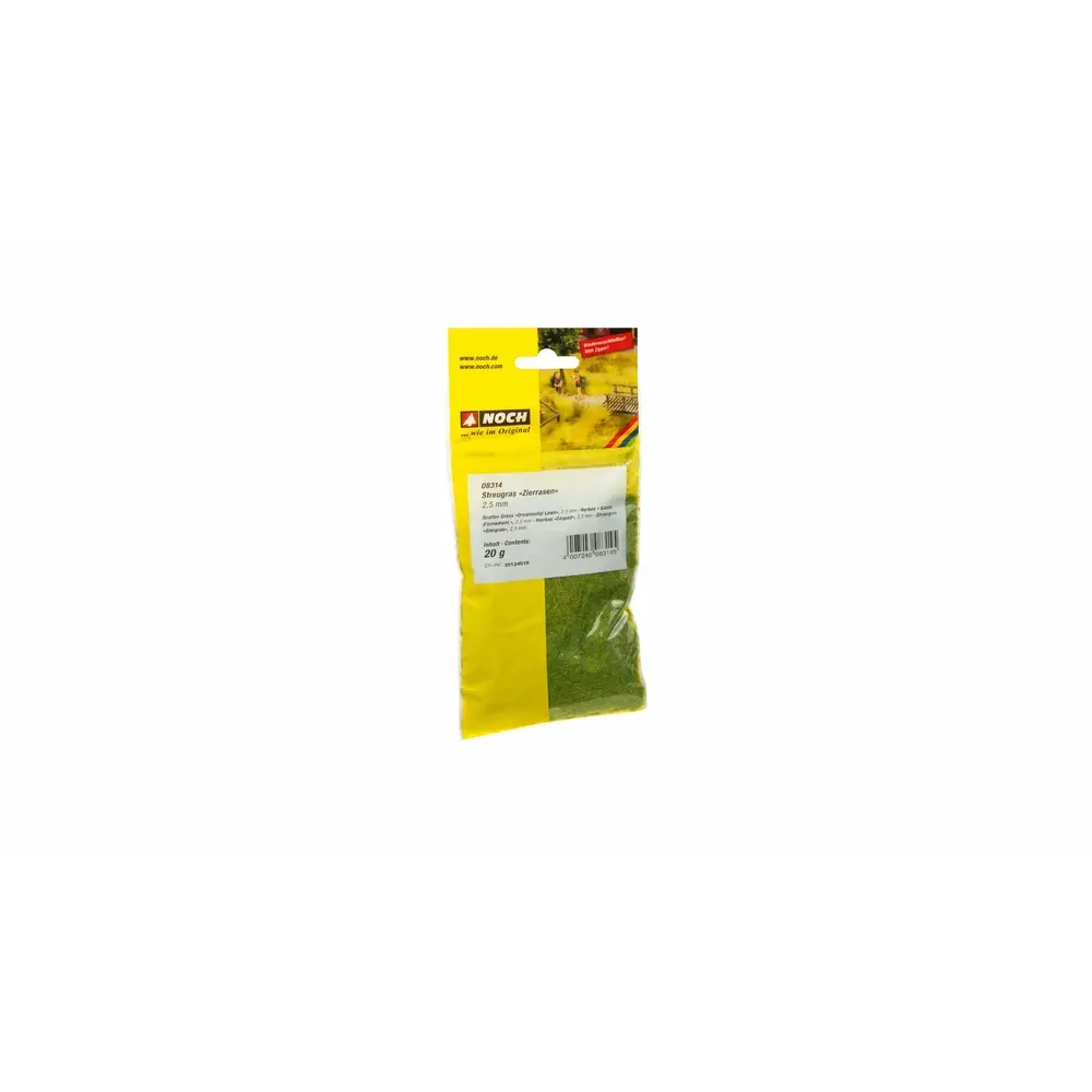 Fibres "gazon d'ornement" 2,5 mm - 20 g - Noch 08314 - HO 1/87  - 2