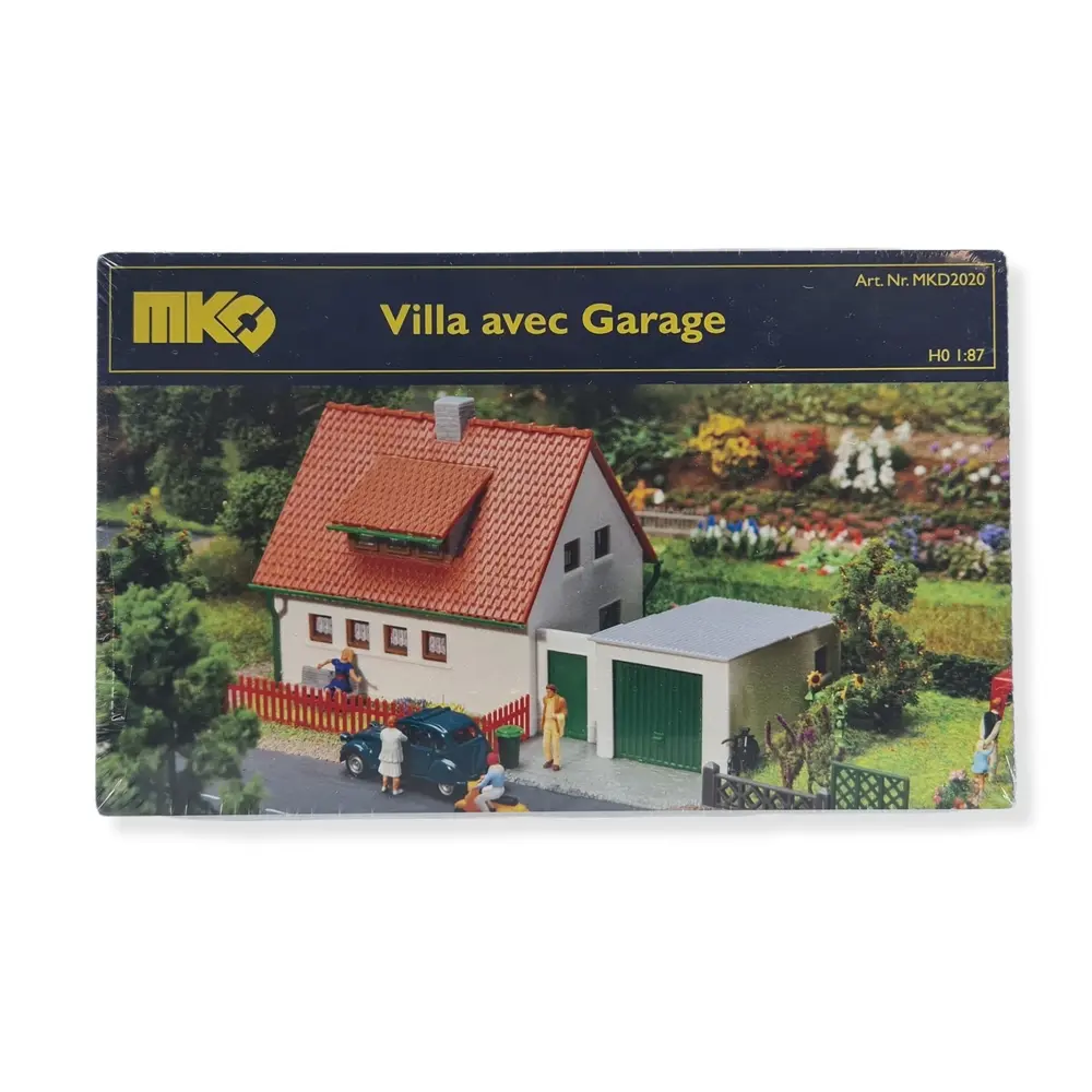 Maquette maison avec garage - MKD 2020 - HO 1/87 - 135x75x55 mm - 4
