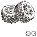 Roues d'origine (x2) pour Hyper Go 14209 - MJX 14300D2 - 1/14 - 2