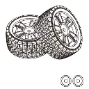 Roues en caoutchouc tendre (x2) pour Hyper Go - MJX 1415A1 - 1/16 - 2