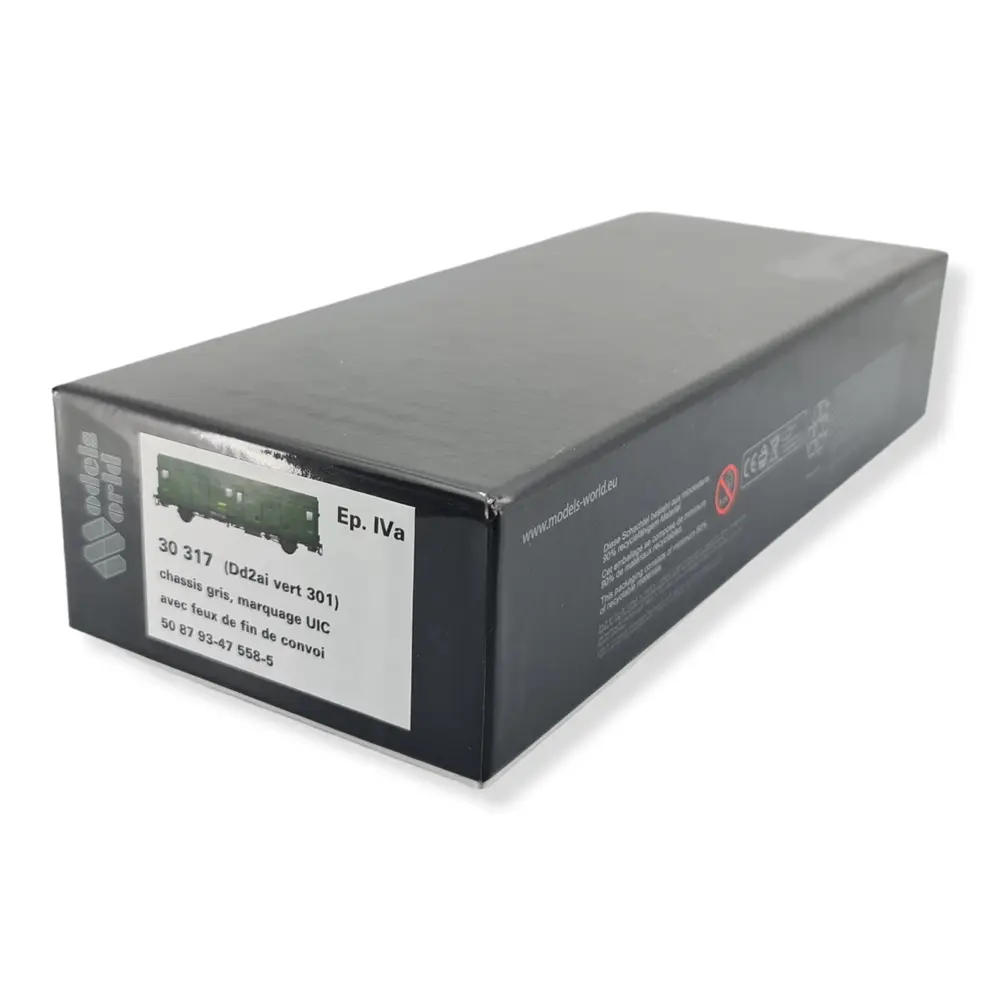 Fourgon Bagages Dd2ai Vert 301 - feux fin de convoi - MODELS WORLD 30317 - SNCF - HO - 4