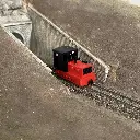 Locomotive diesel Plymouth, châssis rouge, capot rouge, cabine noire - Minitrains 2057 - HOe 1/87 - 4