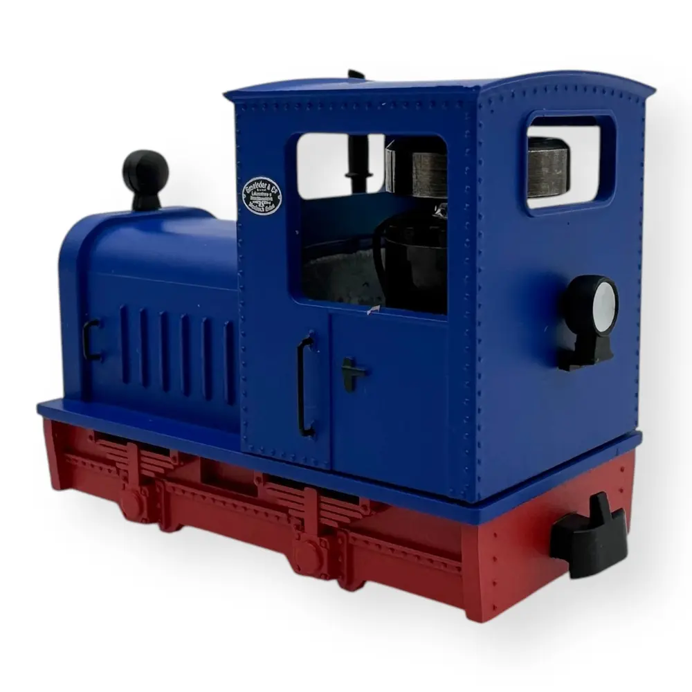 Locomotive Gmeinder en bleu avec châssis rouge - Minitrains 5013 - HOe 1/87 - 2