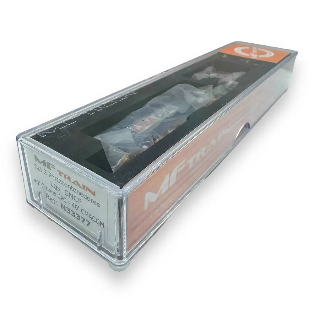 Set de 2 wagons porte-conteneurs CMA/CGM - MFTrain N33377 - N 1/160 - SNCF - Ep V - 2R - 4