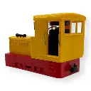 Locomotive diesel Plymouth châssis rouge, superstructure jaune - Minitrains 2055 - HOe 1/87 - 2