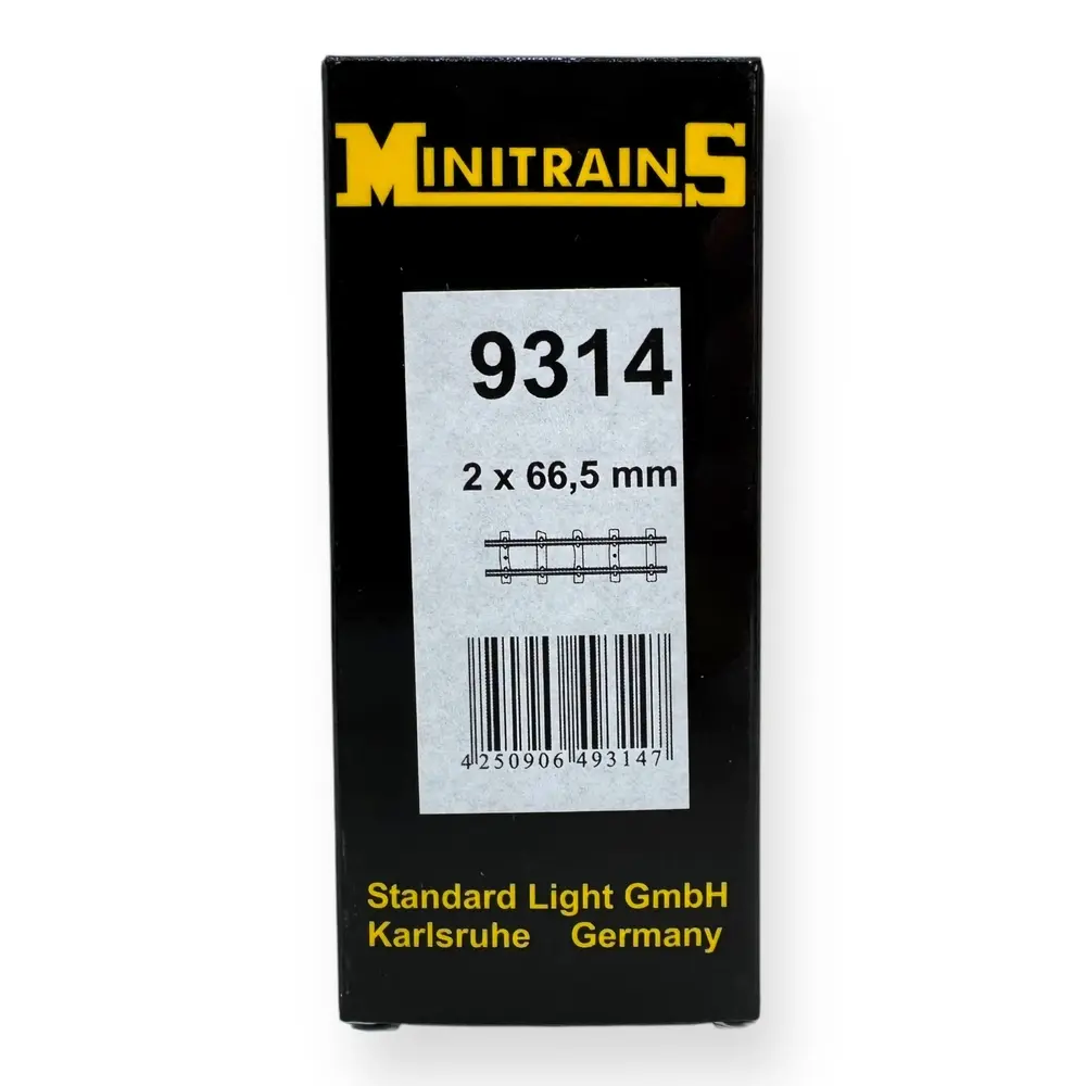 2 rails droits de 66,5mm - Minitrains 9314 - HOe 1/87 - 3