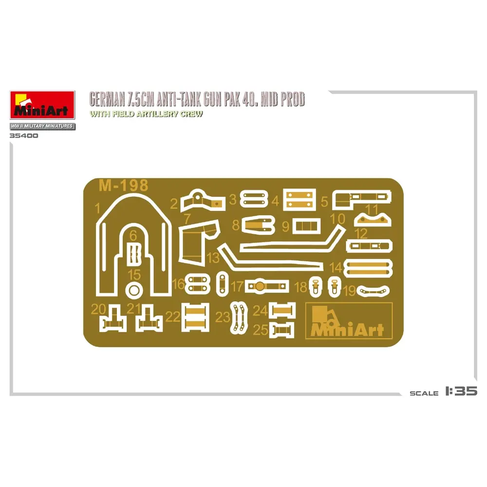 Canon anti-char allemand pak 40. mid prod. avec équipage d'artillerie de campagne - MiniArt 550035400 - 1/35 - 3