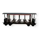 Voiture Decauville avec rideaux rouge / blanc - Minitrains 5198 - HOe 1/87 - Ep III - 2R - 3