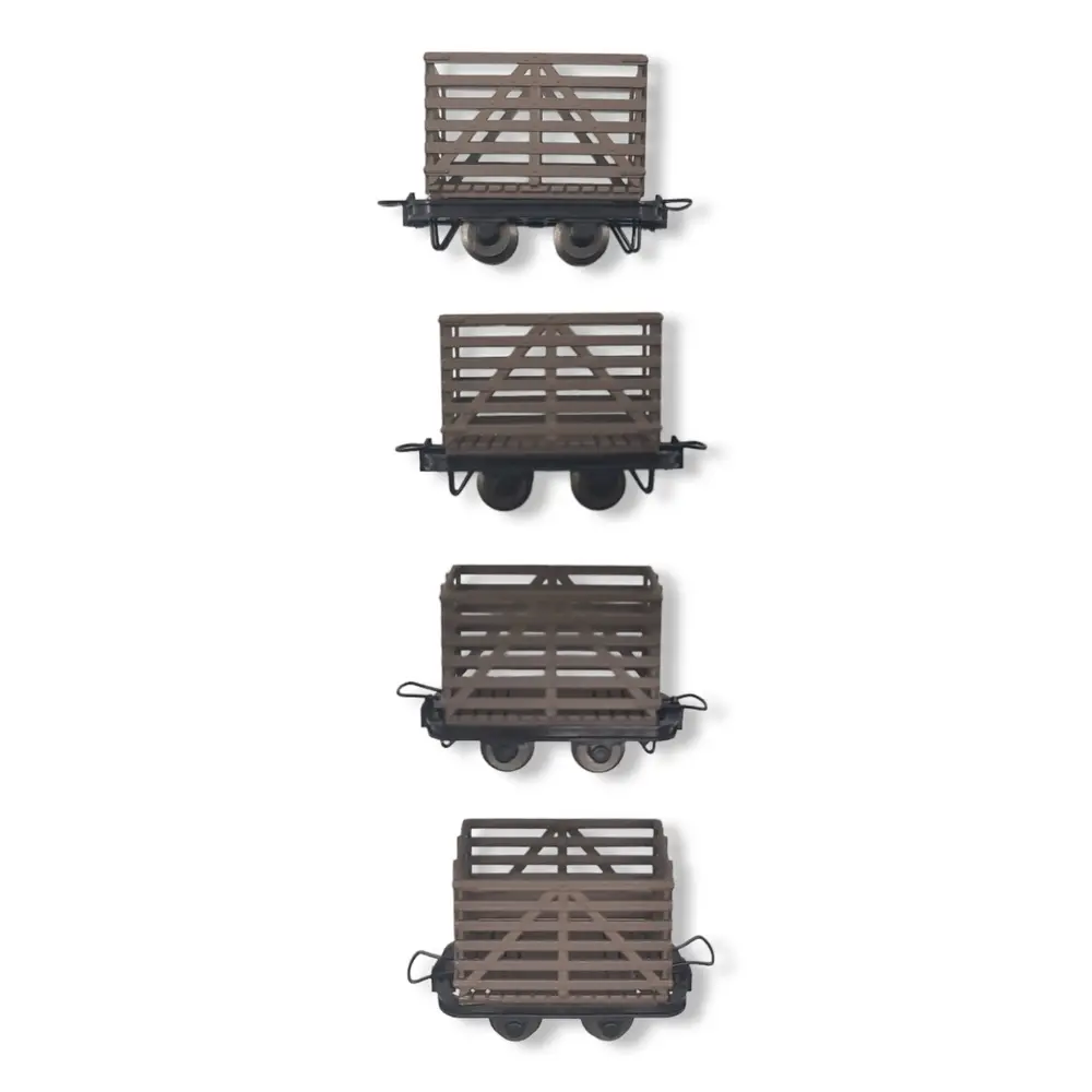 Set 4 wagons marchandises en bois Minitrains 5187 - HOe 1/87 - 3
