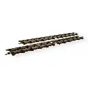 Lot 2 Rails Droits - 154MM - Minitrains 9311 - HOe : 1/87 - Code 83 - 2