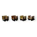 Lot de 4 wagons de bois sans frein - Minitrains 3004 - HOe 1/87 - Ep III - 2R - 2
