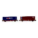 Set de 2 wagons porte-conteneurs CMA/CGM - MFTrain N33377 - N 1/160 - SNCF - Ep V - 2R - 3