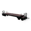 Wagon plat brun à bogies, avec manette de frein - Minitrains 5138 - HOe 1/87 - 2R - 2