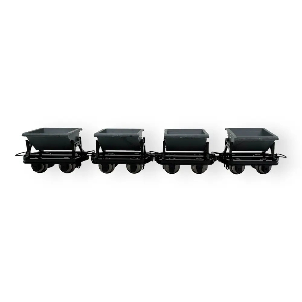4 wagons bennes sans frein - Minitrains 3001 - HOe 1/87 - Ep II - 2R - 3