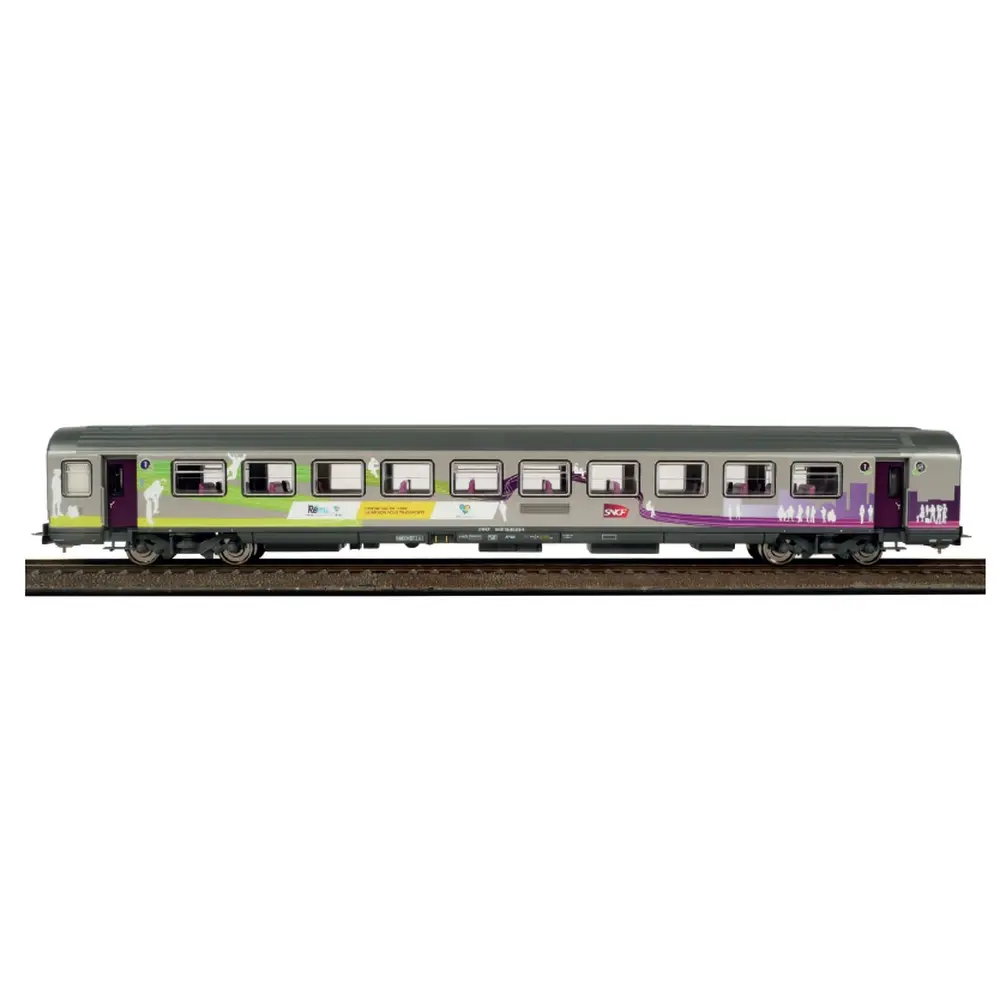 Set de 2 voitures Corail VTU REMI intercités, A10tuh + B11tu - Piko 97134 - HO 1/87 - SNCF - Ep VI - 2R - 3