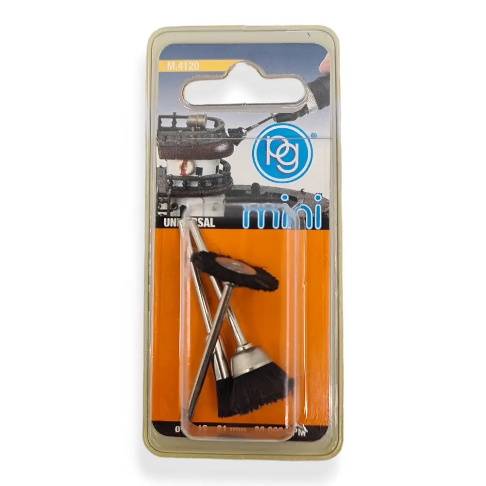 3 brosses à poils noirs, diamètre 5, 12, 21mm - PG Mini 4120 - 2