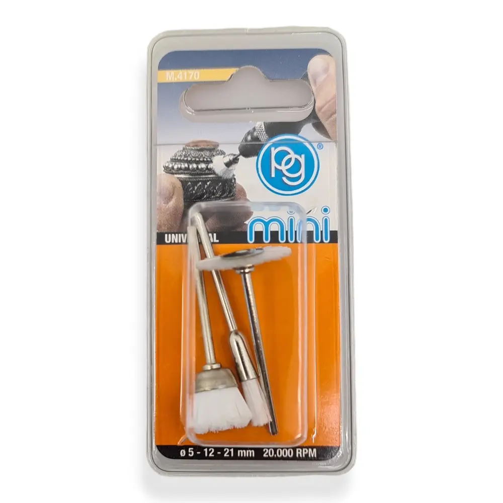 Set 3 brosses en nylon - PG Mini 4170 - Diamètres 5, 12 et 21mm  - 2