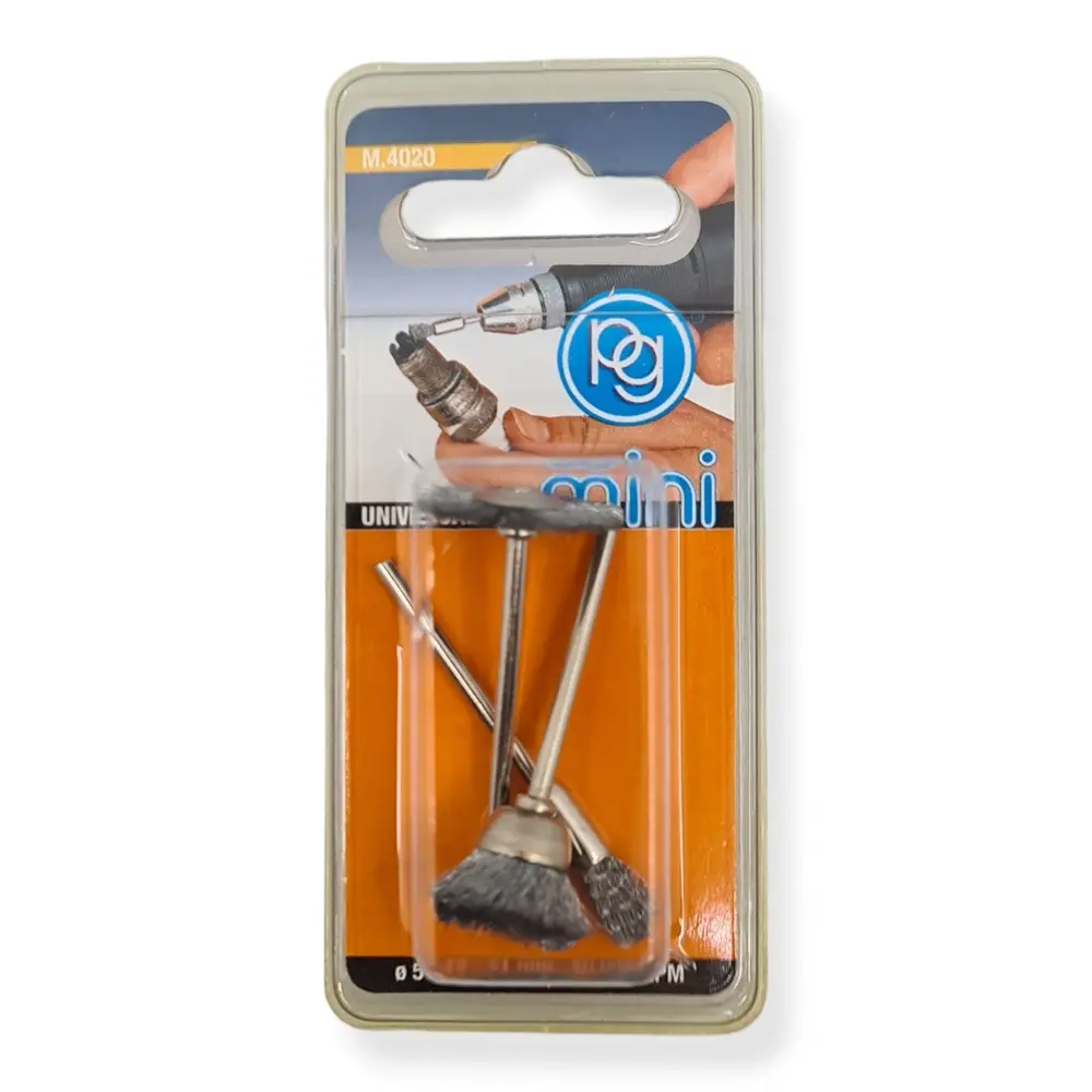 Set 3 brosses en acier - PG Mini 4020 - Diamètres 5, 12 et 21mm  - 2