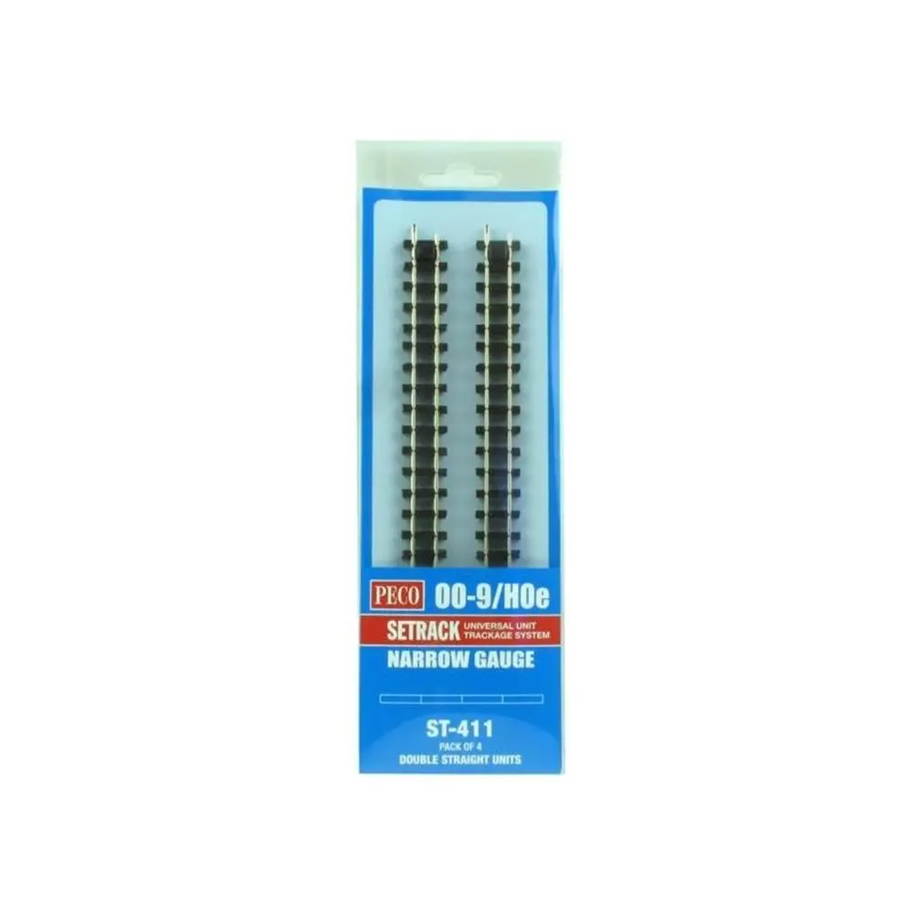 Rails droits Peco ST411 - HOe 1/87 - Longueur 174mm - Code 80 - 2