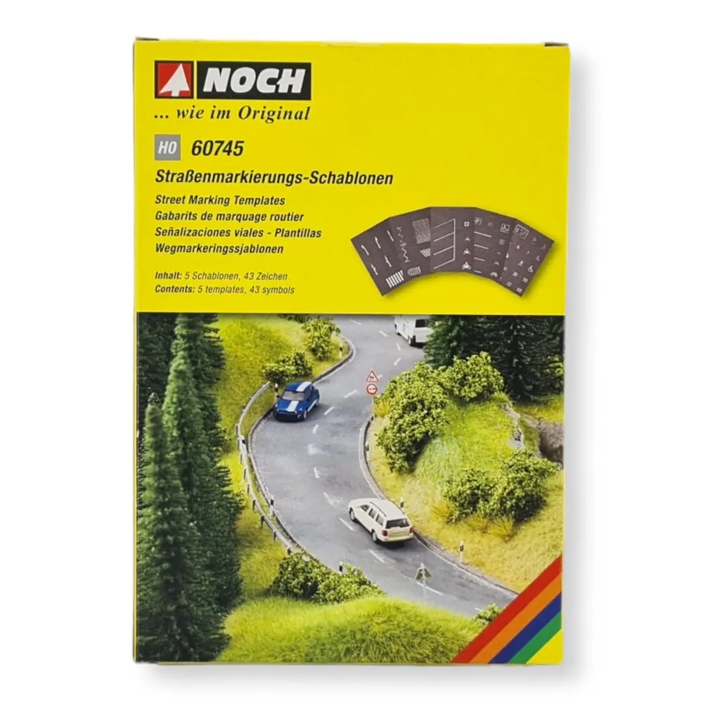 Gabarits "43 Marquages routiers" NOCH 60745 - HO 1/87ème. - 2