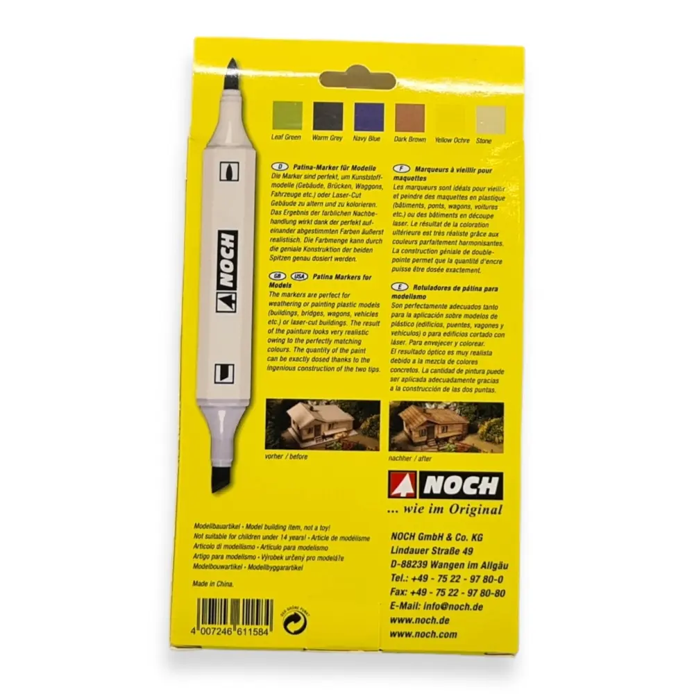 Six marqueurs pour patiner les maquettes - NOCH 61158  - 3