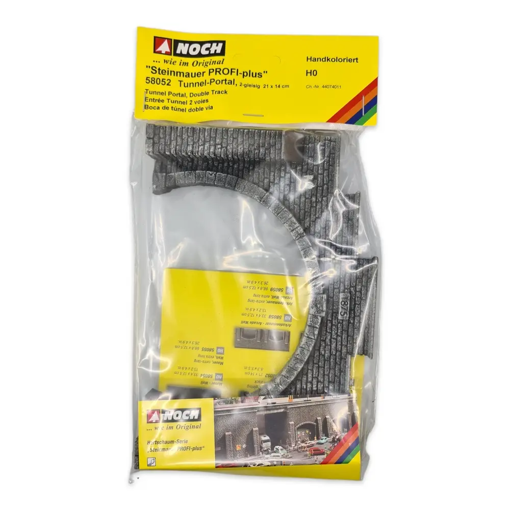 Entrée de tunnel 2 voies Noch 58052 - HO 1/87 - 210 x 140 mm - 2