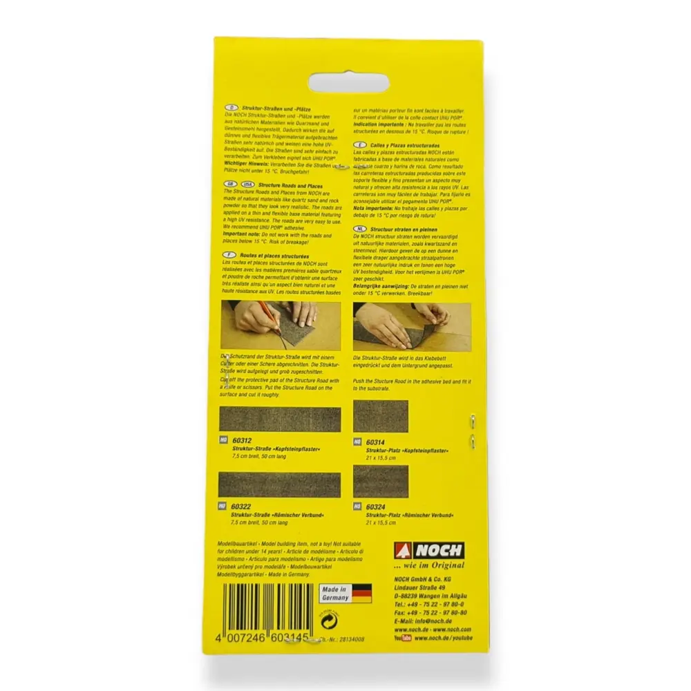 Feuille pavés Place "Cobblestone"  Noch 60314 - HO 1/87 - 210x155 mm - 3
