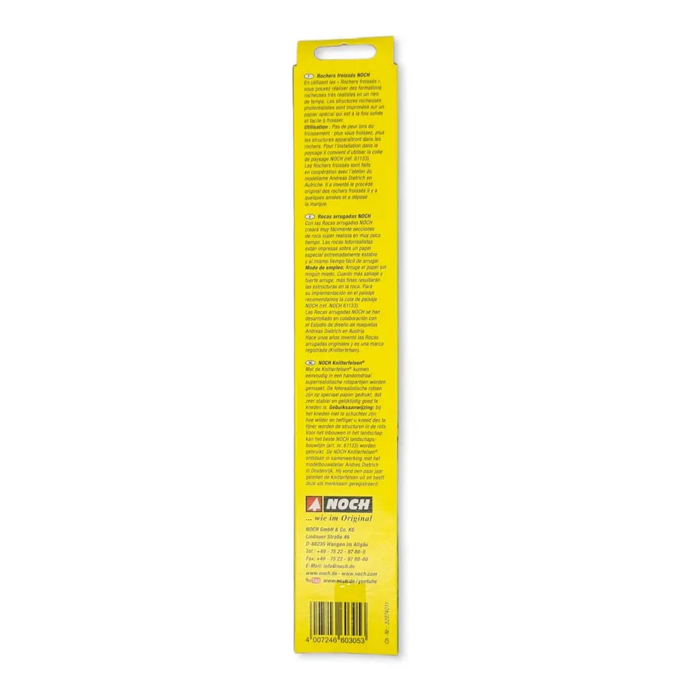 Feuille de rocher à froisser Noch 60305 - HO 1/87 - 450 x 255 mm - 2