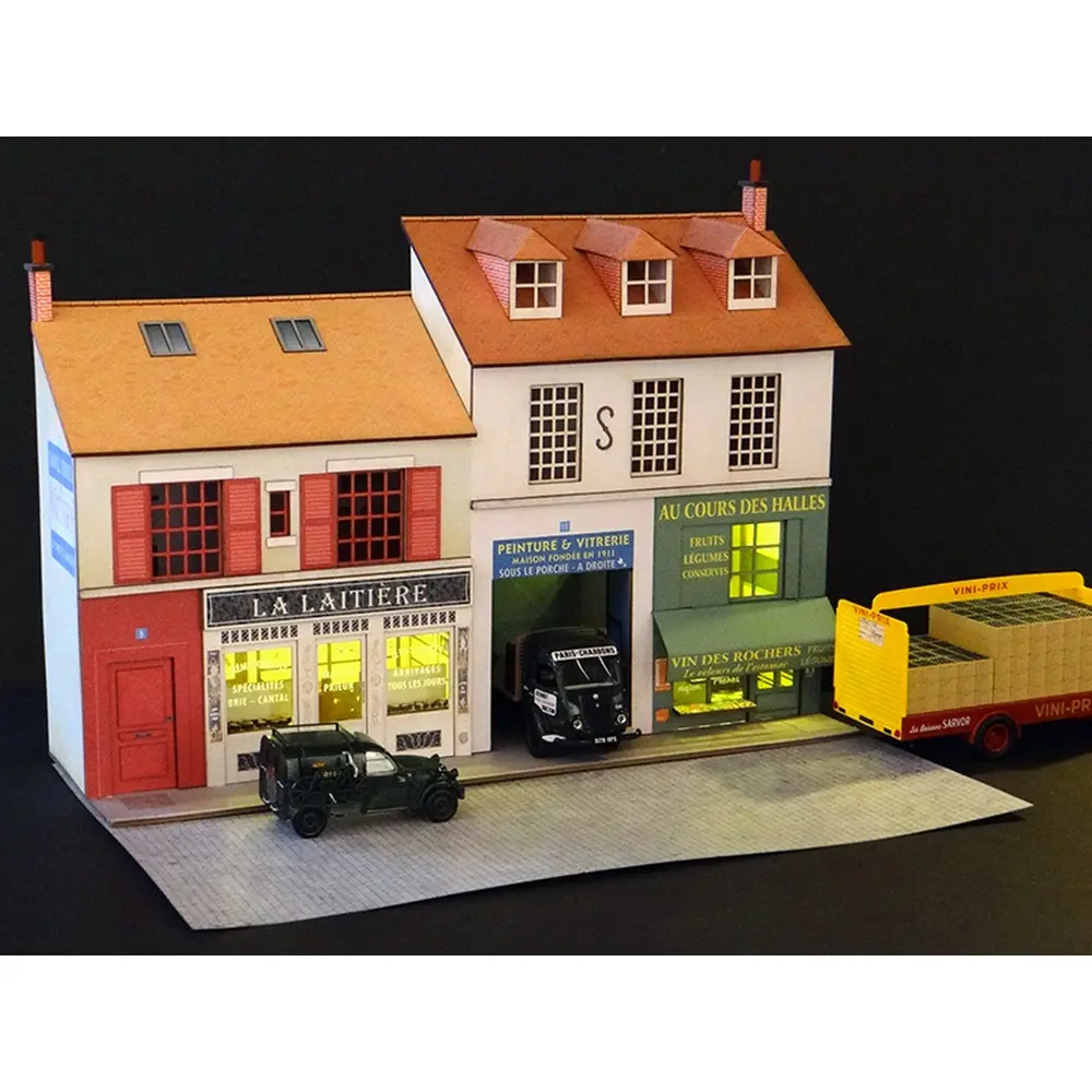 Façade Vitrines Crèmerie + Primeurs - Régions et Compagnies FAC011 - HO 1/87  - 2