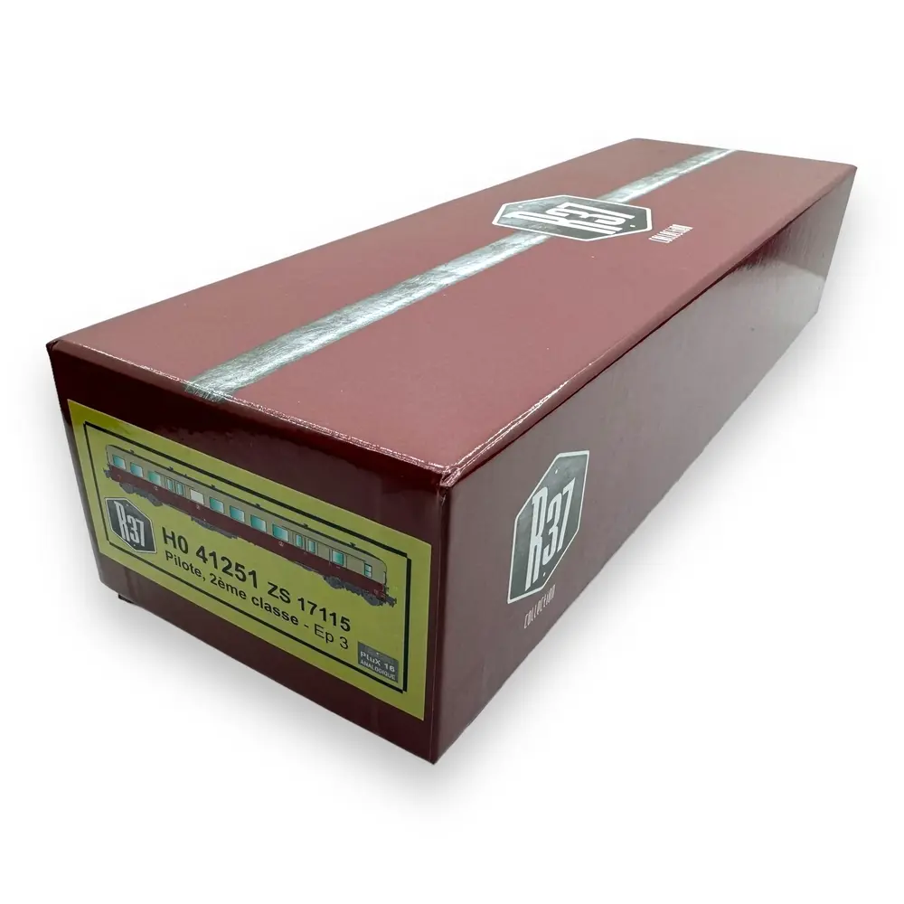 Remorque d'autorail ZS 17115 - R37 H0 41251 - HO 1/87 - SNCF - Ep III - Analogique - 2R - 4