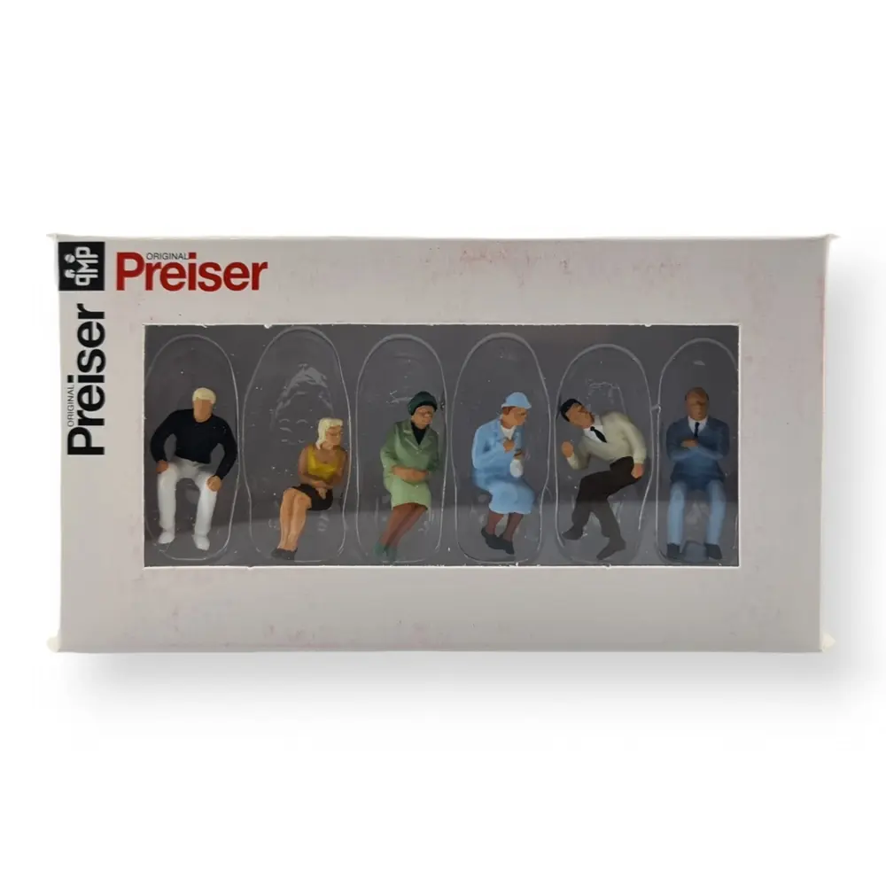 6 figurines assises Preiser 68209 - 1:50 & O 1:43 - Peintes - 3