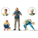 Lot de 3 personnages - cueilleurs de champignons - Preiser 44941 - G : 1/22.5 - 2