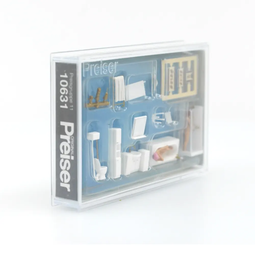 Lot de deux personnages dans une salle de bains - PREISER 10631 - HO 1/87 - 2