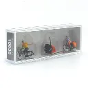 3 personnages se baladant à vélo en famille - PREISER 10636 - HO 1/87 - 2