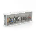 Lot de 5 voyageurs assis sur des sièges avec leurs bagages - PREISER 10660 - HO 1/87 - 2