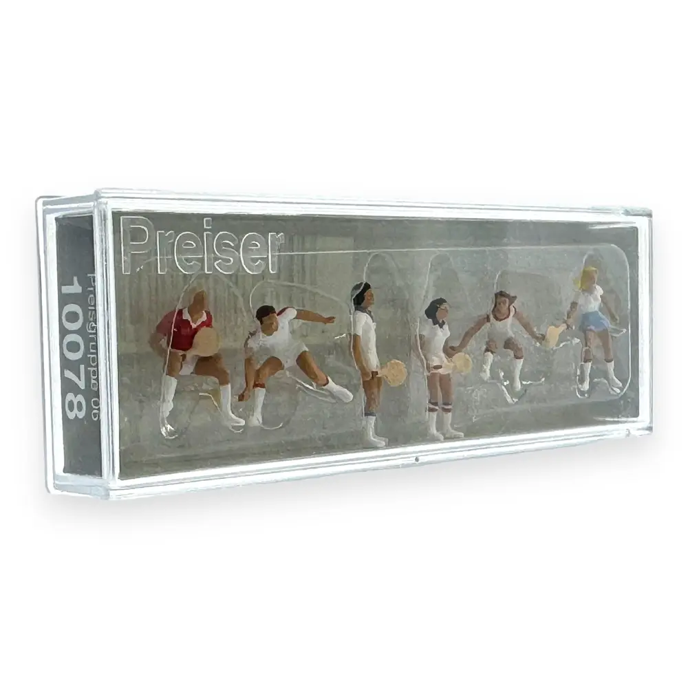 Pack de 6 Joueurs de tennis - Figurine - PREISER 10078 - Échelle HO : 1/87ème - 2