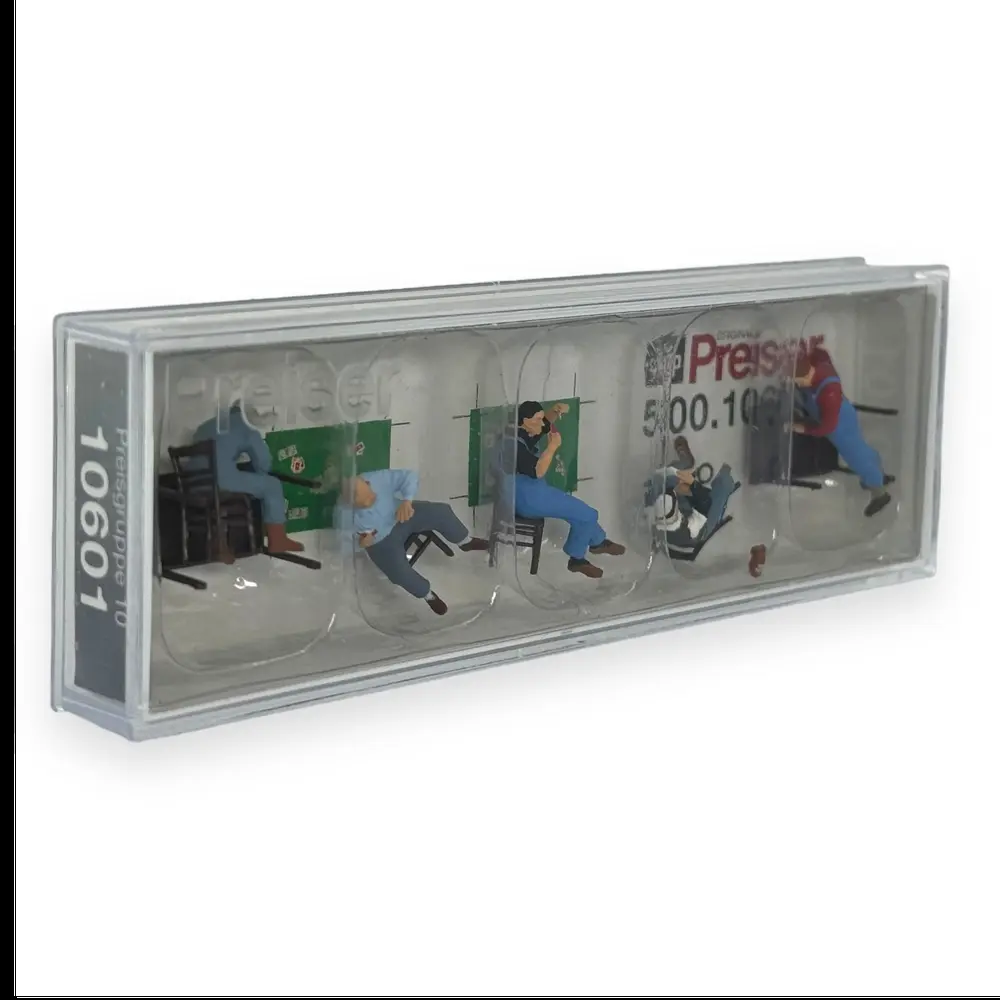 Cheminots américains en pause - Figurine - PREISER 10601 - Échelle HO 1/87 - 2