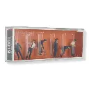 Lot de 6 cheminots japonais dont un assis PREISER 10019 - HO 1/87 - 2